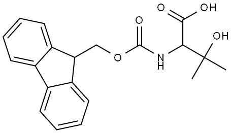 FMOC-(RS)-2-AMINO-3-HYDROXY-3-METHYLBUTANOIC ACID 结构式