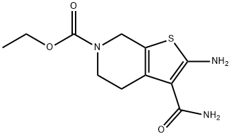 2-氨基-3-(氨基羰基)-4,7-二氢噻吩并[2,3-C]吡啶-6(5H)-甲酸乙酯 结构式