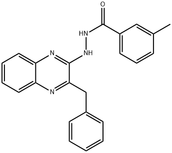 N'-(3-Benzyl-2-quinoxalinyl)-3-methylbenzenecarbohydrazide 结构式