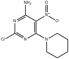 2-氯-5-硝基-6-(1-哌啶基)嘧啶-4-胺 结构式