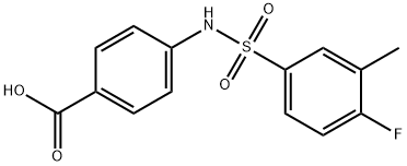 4-(4-氟-3-甲基苯磺酰胺)苯甲酸 结构式