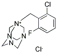 1-(2-CHLORO-6-FLUOROBENZYL)-3,5,7-TRIAZA-1-AZONIATRICYCLO[3.3.1.1(3,7)]DECANE CHLORIDE 结构式