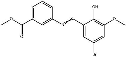 METHYL 3-([(E)-(5-BROMO-2-HYDROXY-3-METHOXYPHENYL)METHYLIDENE]AMINO)BENZENECARBOXYLATE 结构式