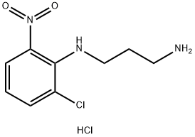 3-氨基丙基-(2-氯-6-硝基-苯基)胺盐酸盐 结构式
