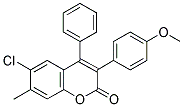 6-CHLORO-3(4'-METHOXYPHENYL)-7-METHYL-4-PHENYLCOUMARIN 结构式