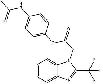 4-(Acetylamino)phenyl 2-[2-(trifluoromethyl)-1H-1,3-benzimidazol-1-yl]acetate 结构式
