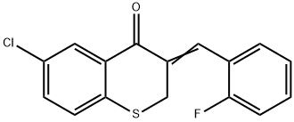 6-CHLORO-3-[(Z)-(2-FLUOROPHENYL)METHYLIDENE]-2H-THIOCHROMEN-4-ONE 结构式