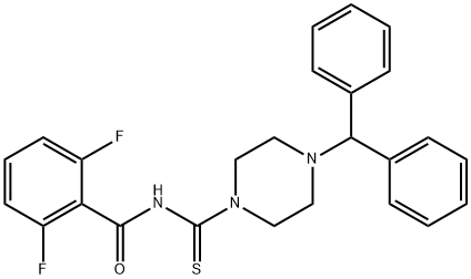 (2,6-DIFLUOROPHENYL)-N-((4-(DIPHENYLMETHYL)PIPERAZINYL)THIOXOMETHYL)FORMAMIDE 结构式