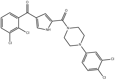 (2,3-DICHLOROPHENYL)(5-([4-(3,4-DICHLOROPHENYL)PIPERAZINO]CARBONYL)-1H-PYRROL-3-YL)METHANONE 结构式