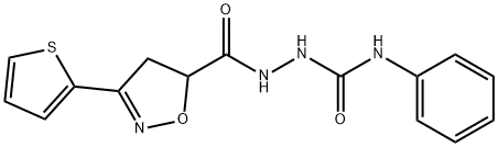 N-PHENYL-2-([3-(2-THIENYL)-4,5-DIHYDRO-5-ISOXAZOLYL]CARBONYL)-1-HYDRAZINECARBOXAMIDE 结构式