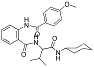 N-(1-(CYCLOHEXYLAMINO)-3-METHYL-1-OXOBUTAN-2-YL)-2-(4-METHOXYBENZAMIDO)BENZAMIDE 结构式