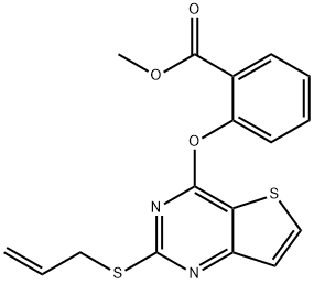 METHYL 2-([2-(ALLYLSULFANYL)THIENO[3,2-D]PYRIMIDIN-4-YL]OXY)BENZENECARBOXYLATE 结构式