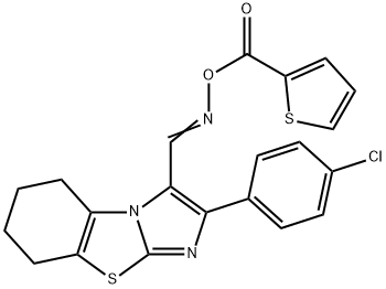 2-(4-CHLOROPHENYL)-3-(([(2-THIENYLCARBONYL)OXY]IMINO)METHYL)-5,6,7,8-TETRAHYDROIMIDAZO[2,1-B][1,3]BENZOTHIAZOLE 结构式