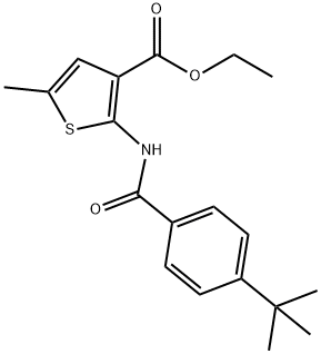 ETHYL 2-[(4-TERT-BUTYLBENZOYL)AMINO]-5-METHYLTHIOPHENE-3-CARBOXYLATE 结构式