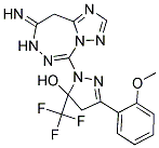 1-(8-IMINO-8,9-DIHYDRO-7H-[1,2,4]TRIAZOLO[1,5-D][1,2,4]TRIAZEPIN-5-YL)-3-(2-METHOXYPHENYL)-5-(TRIFLUOROMETHYL)-4,5-DIHYDRO-1H-PYRAZOL-5-OL 结构式