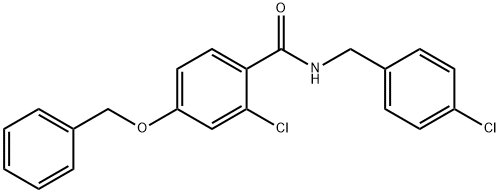 4-(Benzyloxy)-2-chloro-N-(4-chlorobenzyl)benzenecarboxamide 结构式