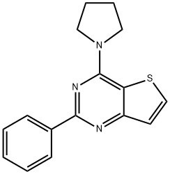 2-PHENYL-4-(1-PYRROLIDINYL)THIENO[3,2-D]PYRIMIDINE 结构式