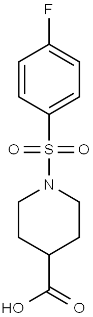 1-[(4-FLUOROPHENYL)SULFONYL]-4-PIPERIDINECARBOXYLIC ACID 结构式