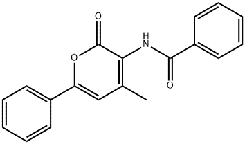 N-(4-METHYL-2-OXO-6-PHENYL-2H-PYRAN-3-YL)BENZENECARBOXAMIDE 结构式