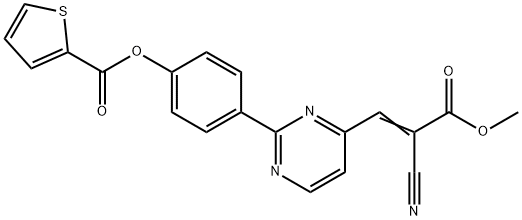 4-(4-[(E)-2-CYANO-3-METHOXY-3-OXO-1-PROPENYL]-2-PYRIMIDINYL)PHENYL 2-THIOPHENECARBOXYLATE 结构式