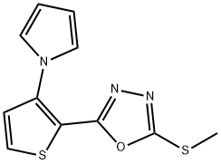 2-(METHYLSULFANYL)-5-[3-(1H-PYRROL-1-YL)-2-THIENYL]-1,3,4-OXADIAZOLE 结构式