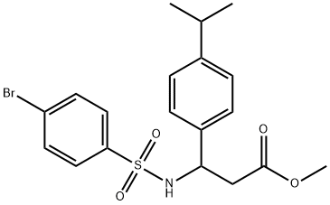METHYL 3-([(4-BROMOPHENYL)SULFONYL]AMINO)-3-(4-ISOPROPYLPHENYL)PROPANOATE 结构式