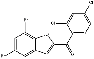 (5,7-DIBROMO-1-BENZOFURAN-2-YL)(2,4-DICHLOROPHENYL)METHANONE 结构式