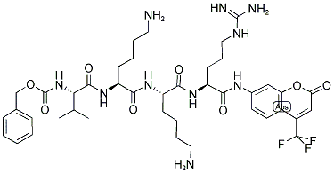 Z-VAL-LYS-LYS-ARG-AFC 结构式