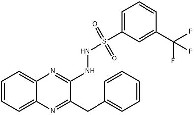 N'-(3-Benzyl-2-quinoxalinyl)-3-(trifluoromethyl)benzenesulfonohydrazide 结构式