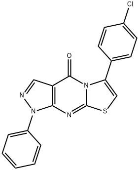 6-(4-CHLOROPHENYL)-1-PHENYLPYRAZOLO[3,4-D][1,3]THIAZOLO[3,2-A]PYRIMIDIN-4(1H)-ONE 结构式