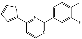 2-(3-FLUORO-4-IODOPHENYL)-4-(2-FURYL)PYRIMIDINE 结构式