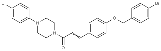 (E)-3-(4-[(4-Bromobenzyl)oxy]phenyl)-1-[4-(4-chlorophenyl)piperazino]-2-propen-1-one 结构式