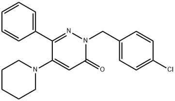2-(4-CHLOROBENZYL)-6-PHENYL-5-PIPERIDINO-3(2H)-PYRIDAZINONE 结构式