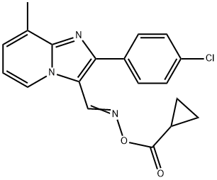 2-(4-CHLOROPHENYL)-3-(([(CYCLOPROPYLCARBONYL)OXY]IMINO)METHYL)-8-METHYLIMIDAZO[1,2-A]PYRIDINE 结构式