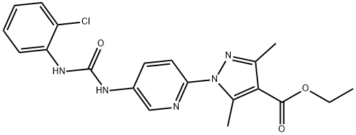 ETHYL 1-(5-([(2-CHLOROANILINO)CARBONYL]AMINO)-2-PYRIDINYL)-3,5-DIMETHYL-1H-PYRAZOLE-4-CARBOXYLATE 结构式