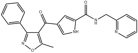 4-(5-甲基-3-苯基异噁唑-4-羰基)-N-(吡啶-2-基甲基)-1H-吡咯-2-甲酰胺 结构式