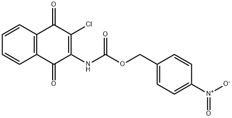 4-NITROBENZYL N-(3-CHLORO-1,4-DIOXO-1,4-DIHYDRO-2-NAPHTHALENYL)CARBAMATE 结构式