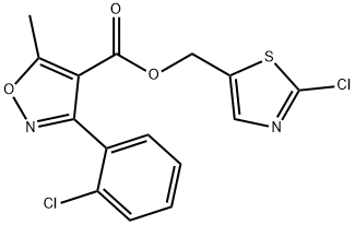 (2-CHLORO-1,3-THIAZOL-5-YL)METHYL 3-(2-CHLOROPHENYL)-5-METHYL-4-ISOXAZOLECARBOXYLATE 结构式