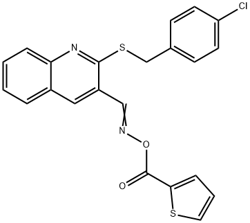 2-[(4-CHLOROBENZYL)SULFANYL]-3-(([(2-THIENYLCARBONYL)OXY]IMINO)METHYL)QUINOLINE 结构式