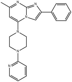 7-METHYL-2-PHENYL-5-[4-(2-PYRIDINYL)PIPERAZINO]IMIDAZO[1,2-A]PYRIMIDINE 结构式