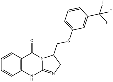 3-(([3-(TRIFLUOROMETHYL)PHENYL]SULFANYL)METHYL)-2,3-DIHYDROIMIDAZO[2,1-B]QUINAZOLIN-5(1H)-ONE 结构式
