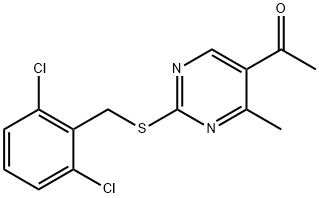 1-(2-[(2,6-DICHLOROBENZYL)SULFANYL]-4-METHYL-5-PYRIMIDINYL)-1-ETHANONE 结构式