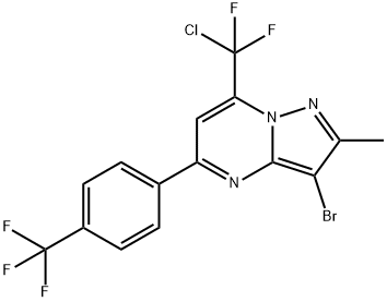 3-Bromo-7-[chloro(difluoro)methyl]-2-methyl-5-[4-(trifluoromethyl)phenyl]pyrazolo[1,5-a]pyrimidine 结构式