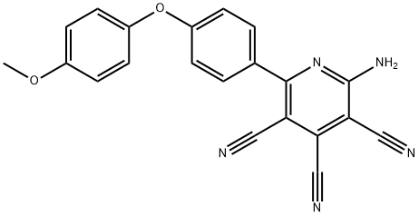 2-AMINO-6-[4-(4-METHOXYPHENOXY)PHENYL]-3,4,5-PYRIDINETRICARBONITRILE 结构式