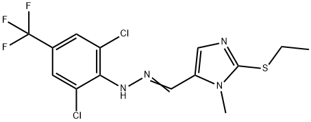 2-(Ethylsulfanyl)-1-methyl-1H-imidazole-5-carbaldehyde N-[2,6-dichloro-4-(trifluoromethyl)phenyl]hydrazone 结构式
