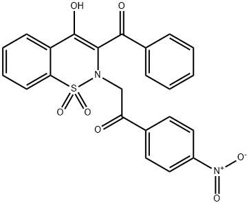 2-(3-BENZOYL-4-HYDROXY-1,1-DIOXIDO-2H-1,2-BENZOTHIAZIN-2-YL)-1-(4-NITROPHENYL)ETHANONE 结构式