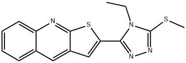 2-[4-ETHYL-5-(METHYLSULFANYL)-4H-1,2,4-TRIAZOL-3-YL]THIENO[2,3-B]QUINOLINE 结构式