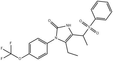 5-ETHYL-4-[1-(PHENYLSULFONYL)ETHYL]-1-[4-(TRIFLUOROMETHOXY)PHENYL]-1,3-DIHYDRO-2H-IMIDAZOL-2-ONE 结构式