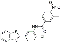 N-[5-(1,3-BENZOTHIAZOL-2-YL)-2-CHLOROPHENYL]-3-METHYL-4-NITROBENZAMIDE 结构式