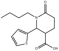 1-Butyl-6-oxo-2-(2-thienyl)-3-piperidinecarboxylic acid 结构式